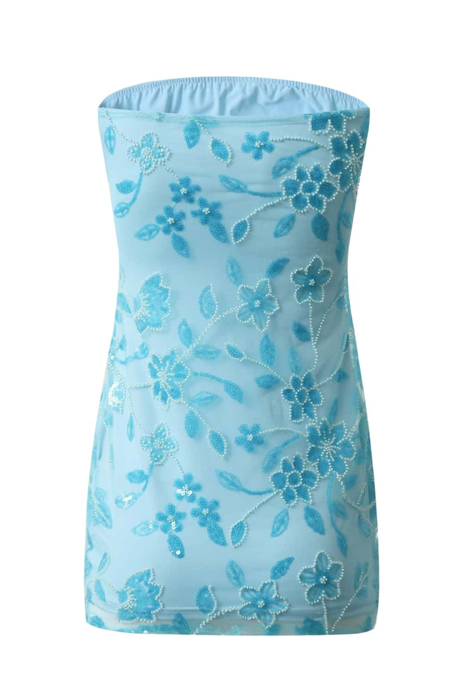 Yellow Strapless Beaded Tight Mini Dress