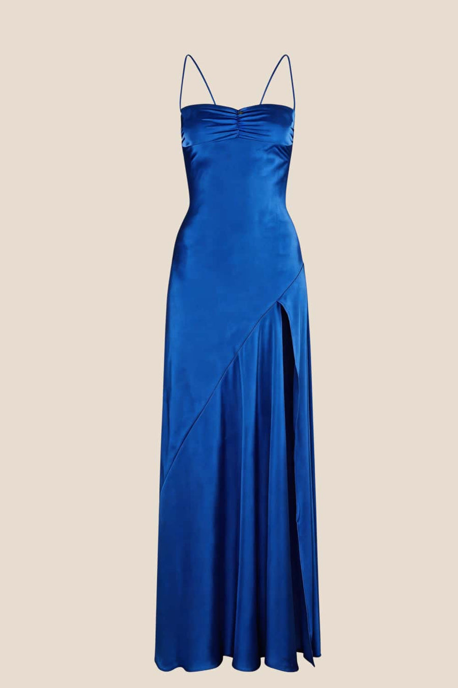 Spaghetti Straps Yellow Long Dress with Slit