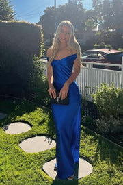 Off the Shoulder Sage Green Soft Satin Fitted Dress