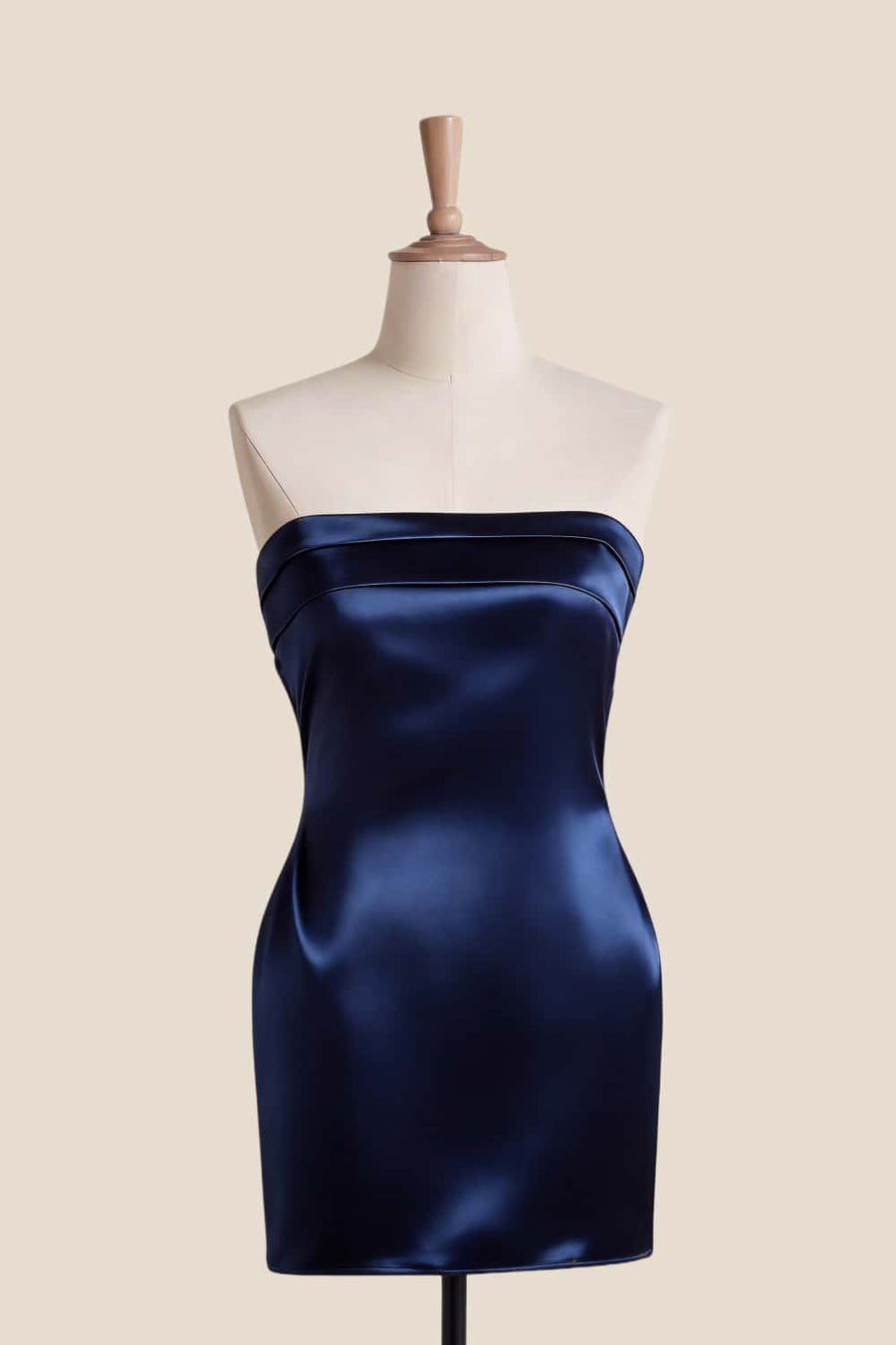 Strapless Orange Cowl Back Short Dress