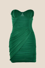 Sweetheart Blue Ruched Bodycon Short Dress