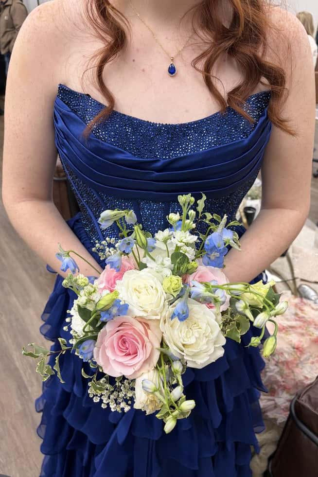 Beaded Yellow Chiffon A-line Tiered Ruffle Gown