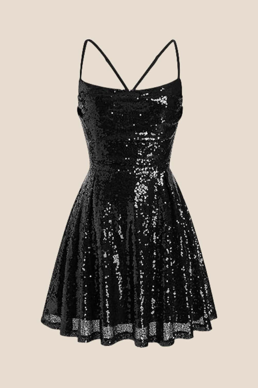 Square Neck Lilac Ruched Sequin Short Dress