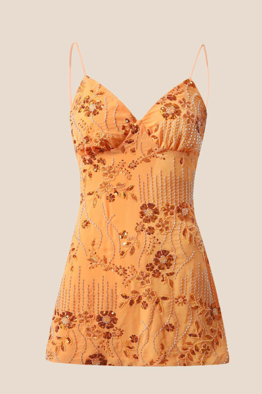 Orange Beaded Straps Fitted Mini Dress Ohmollydress Orange Beaded Straps Fitted Mini Dress Ohmollydress