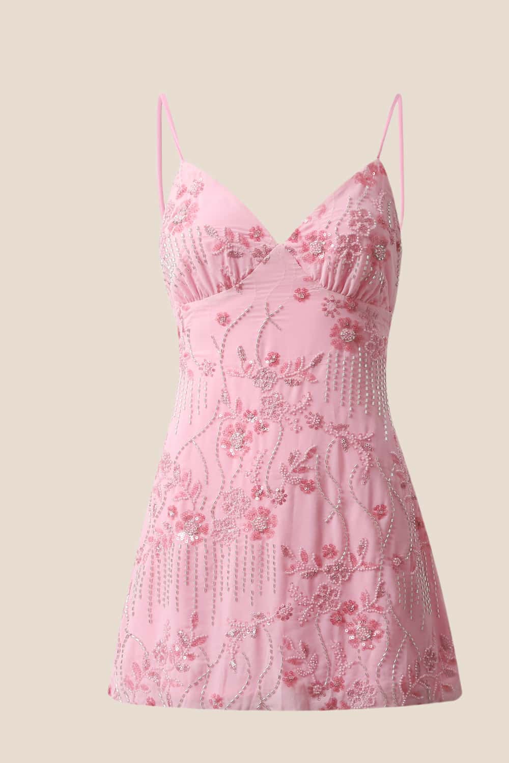 Pink Beaded Straps Fitted Mini Dress Ohmollydress Pink Beaded Straps Fitted Mini Dress Ohmollydress