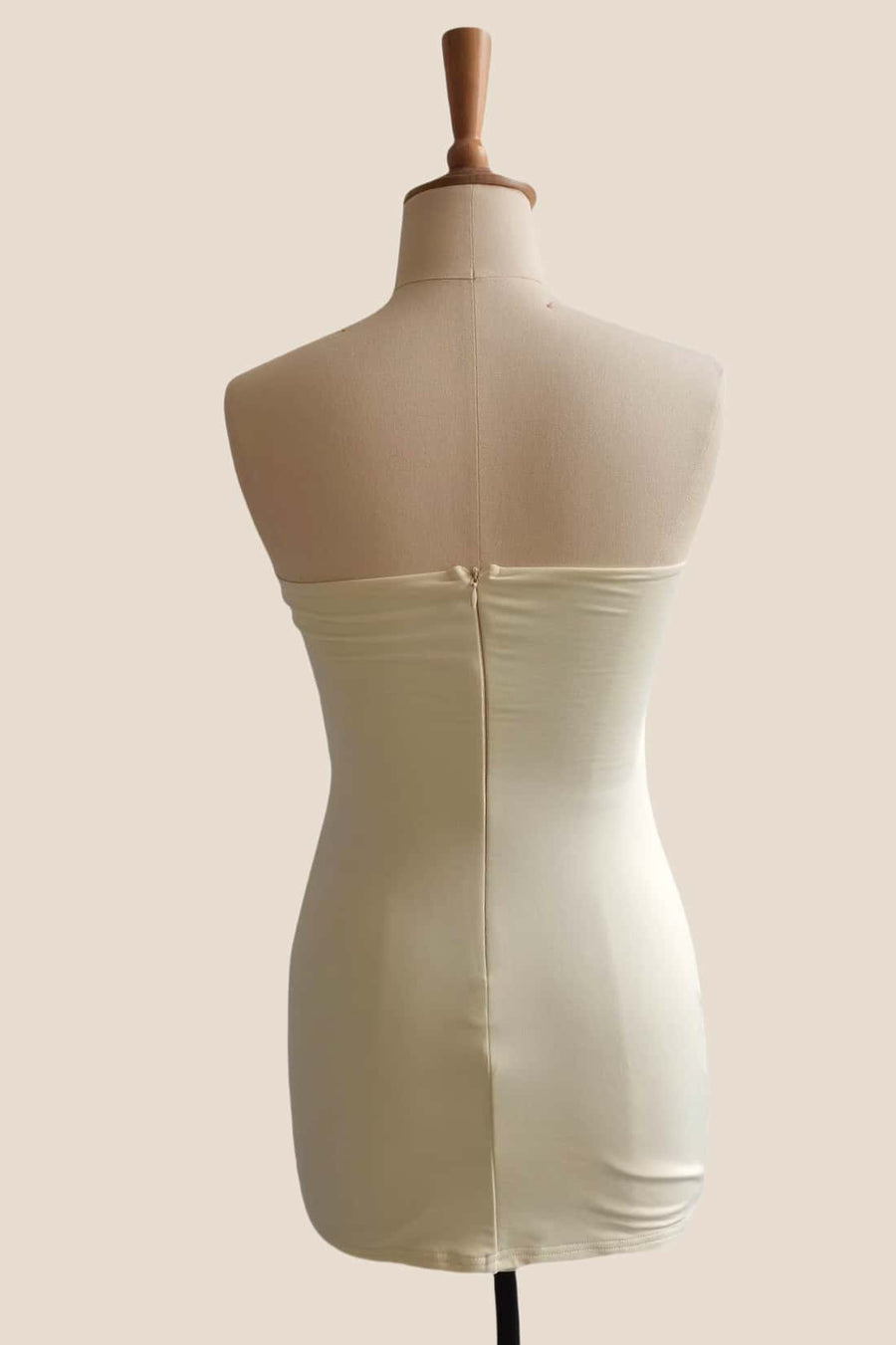 Strapless Yellow Twists Tight Mini Dress