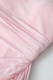 Strapless Ruched Tight Dress with Train