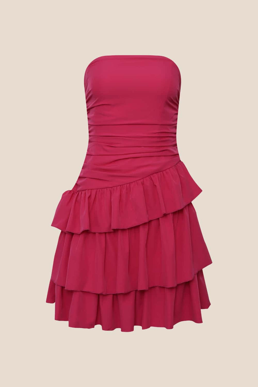 Fuchsia Strapless Ruffle Short Dress Ohmollydress Fuchsia Strapless Ruffle Short Dress Ohmollydress