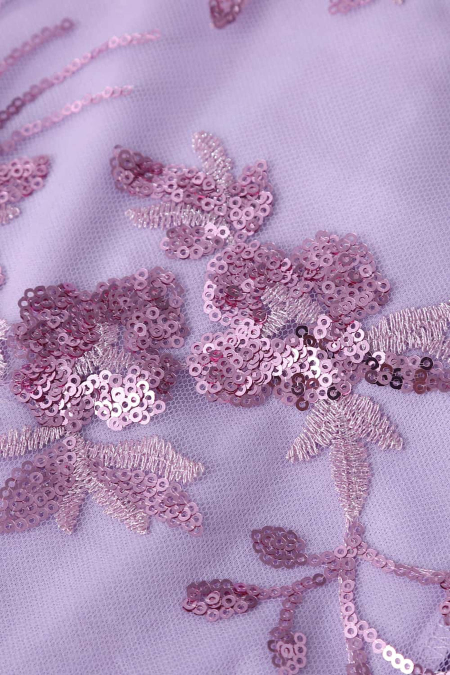 Purple Sequin Embroidery A-line Short Dress