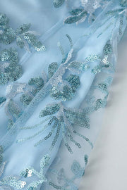 Purple Sequin Embroidery A-line Short Dress