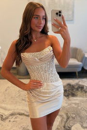 Pink Lace and Satin Fitted Dress