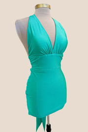 Pink Halter Tight Short Dress