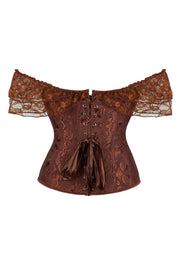 Lace Off the Shoulder Purple Corset