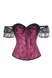 Black Off the Shoulder Purple Corset