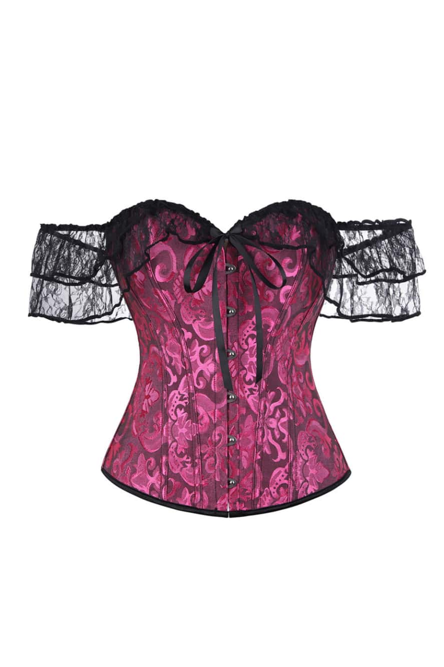 Black Off the Shoulder Purple Corset