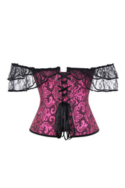 Black Off the Shoulder Purple Corset