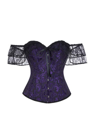 Black Off the Shoulder Purple Corset