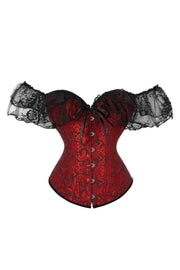 Black Off the Shoulder Purple Corset