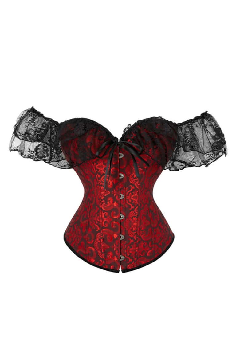 Black Off the Shoulder Purple Corset
