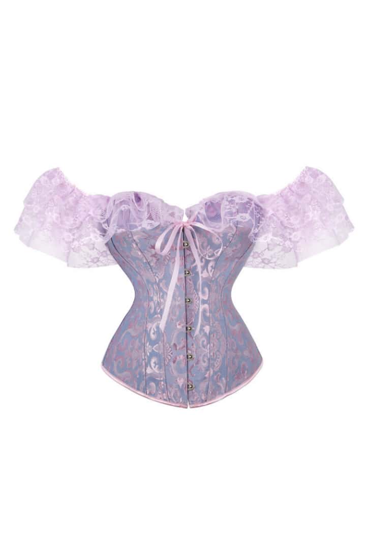 Lace Off the Shoulder Purple Corset
