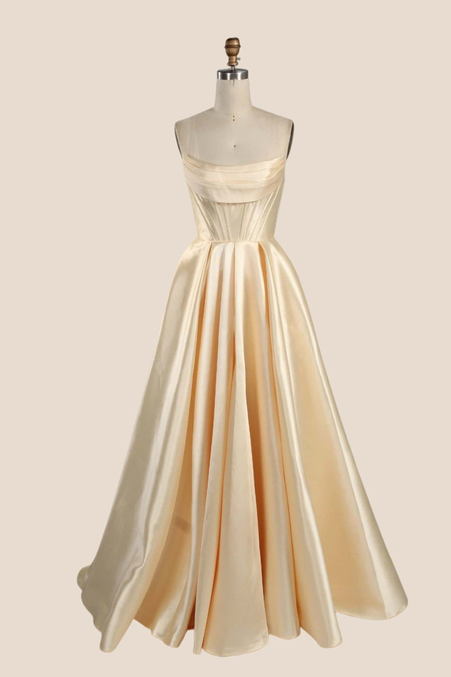 Cowl Neck Red Satin A-line Formal Dress