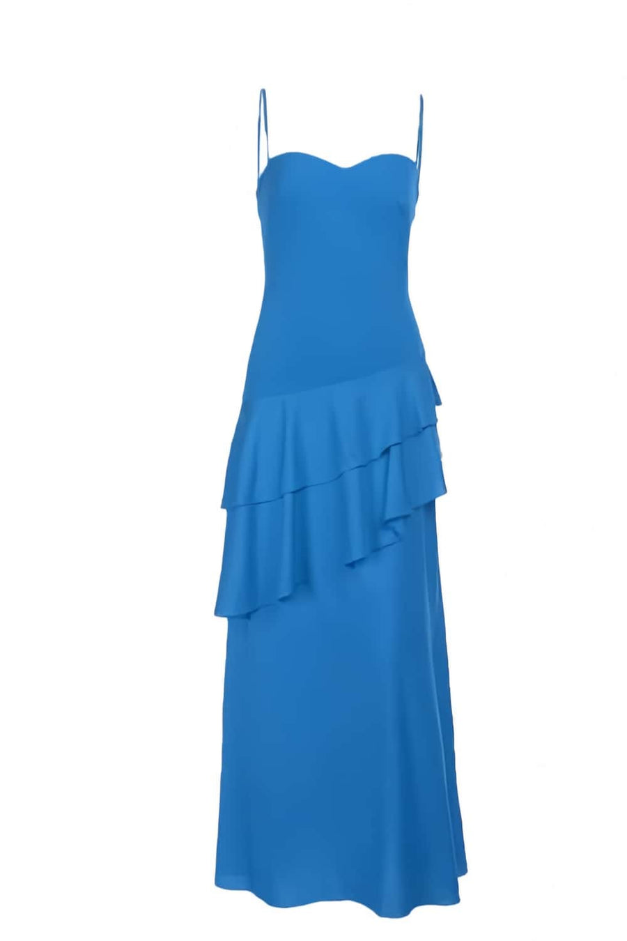 Straps Royal Blue Chiffon Tiered Maxi Dress Ohmollydress Straps Royal Blue Chiffon Tiered Maxi Dress Ohmollydress