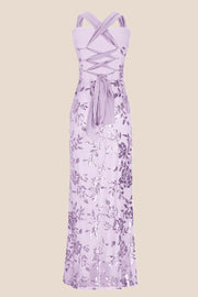 Purple Sequin Mermaid Long Formal Dress