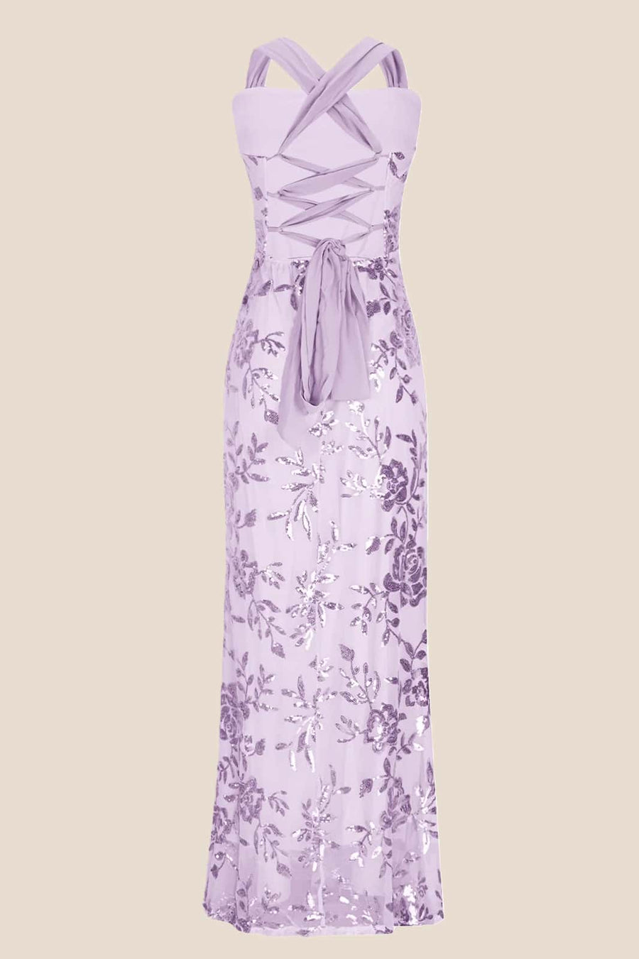 Purple Sequin Mermaid Long Formal Dress