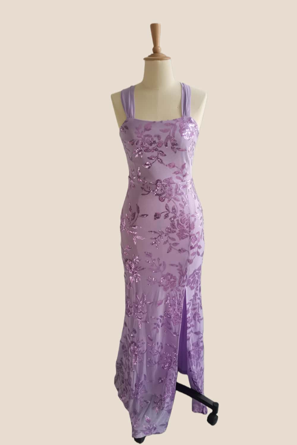 Purple Sequin Mermaid Long Formal Dress
