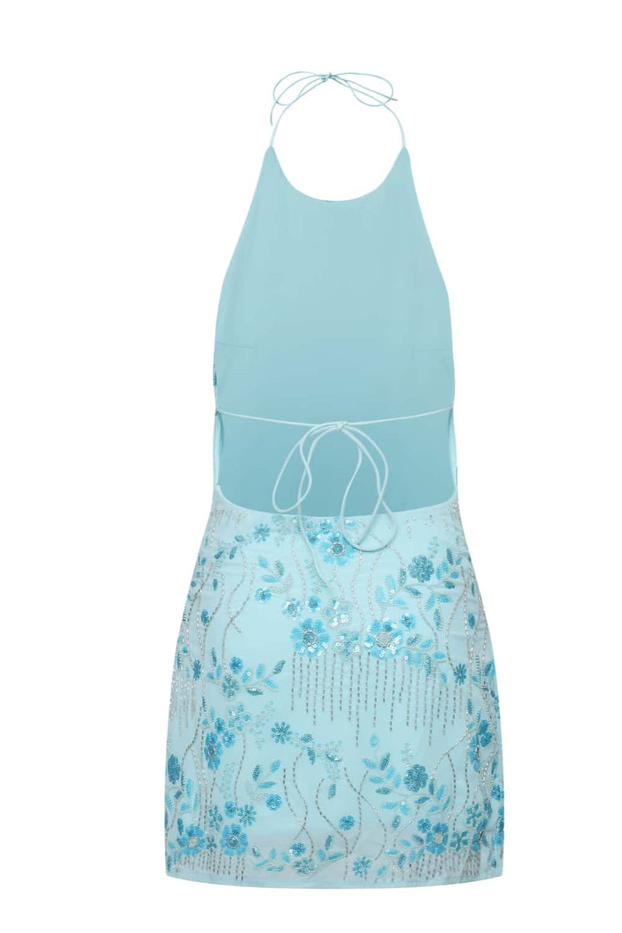 Halter Light Yellow Beaded Short Dress