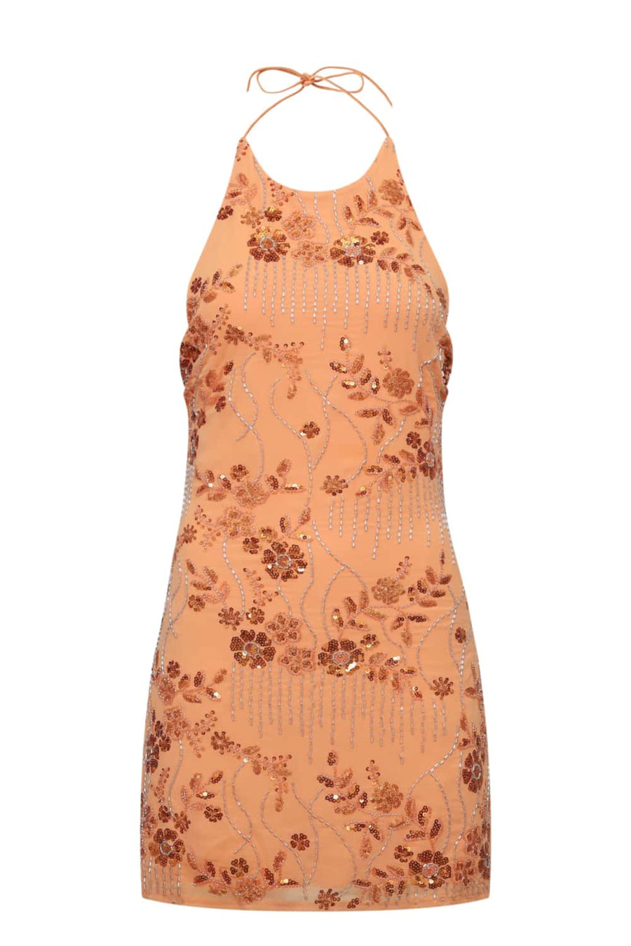 Halter Light Yellow Beaded Short Dress