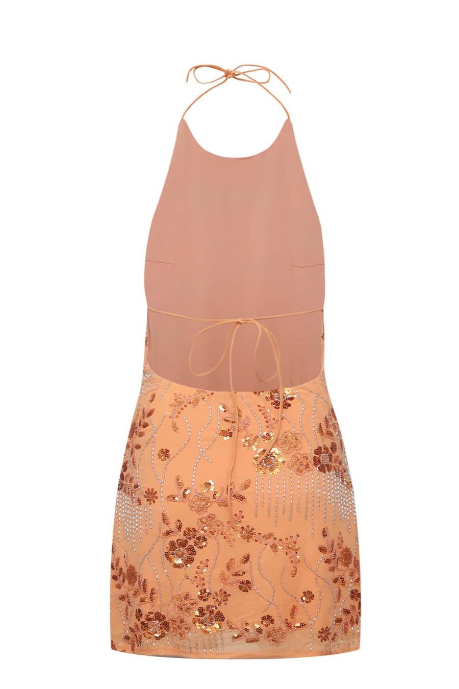 Halter Light Yellow Beaded Short Dress