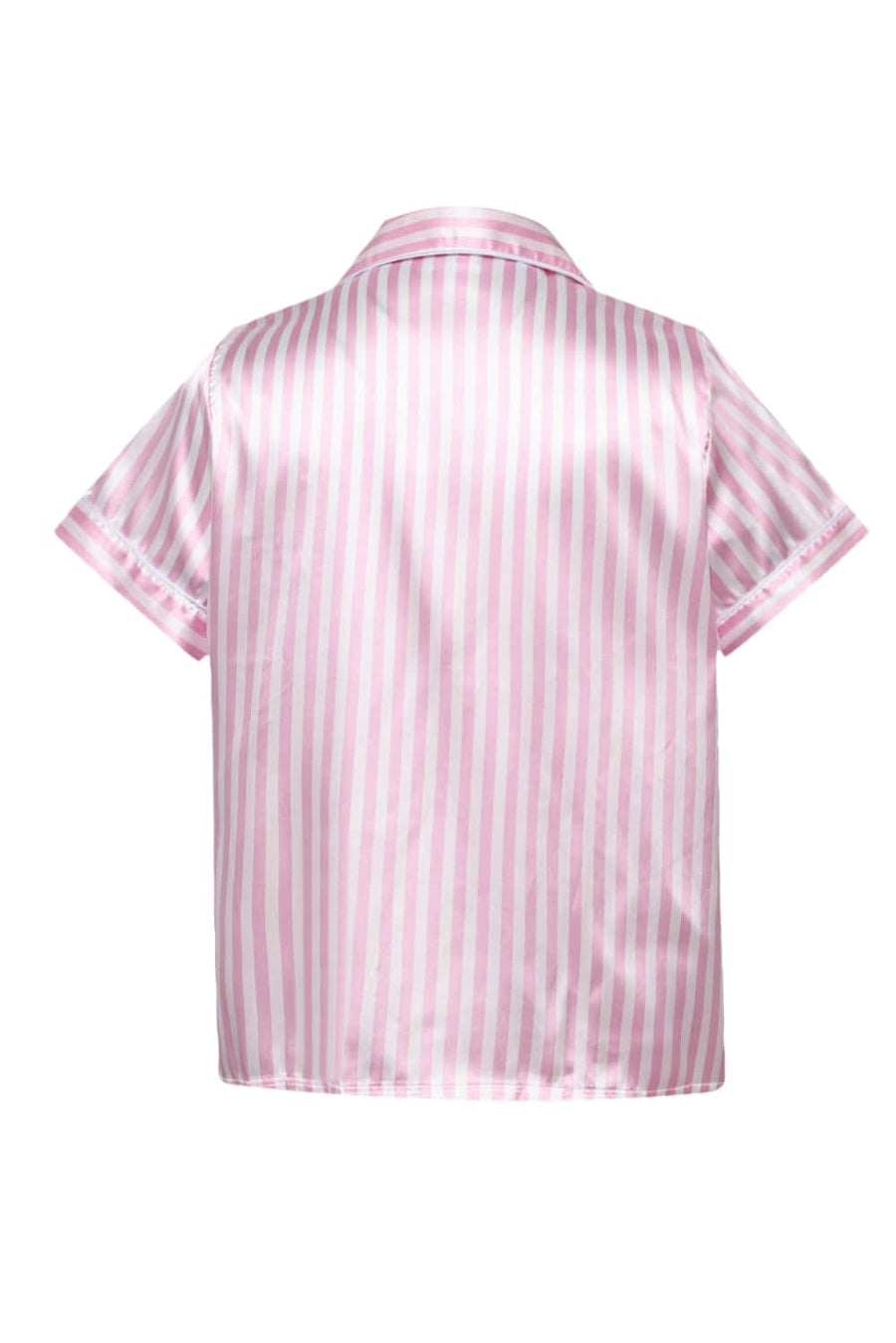 Pink Striped Short Sleeves Pajamas Set