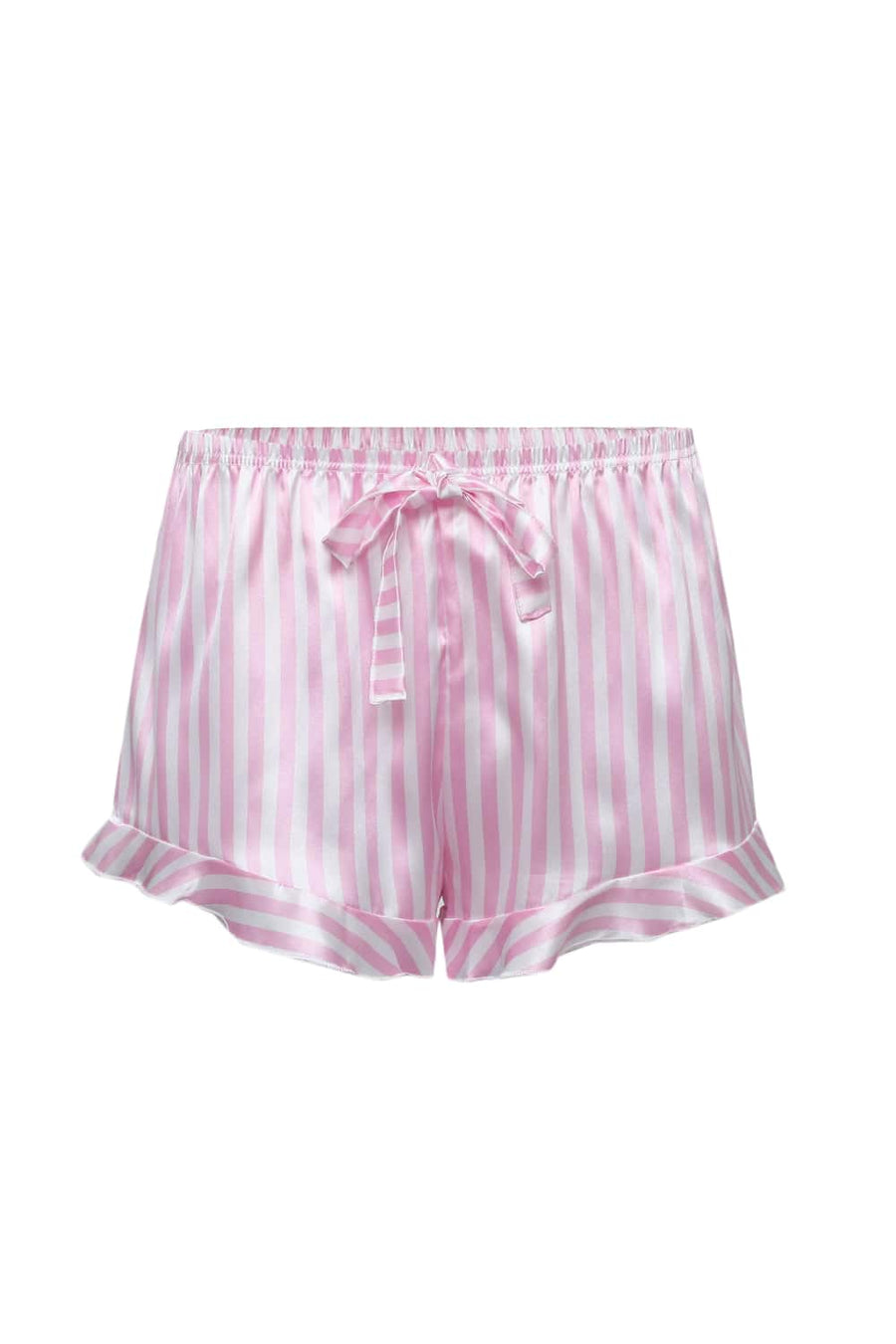 Pink Striped Short Sleeves Pajamas Set