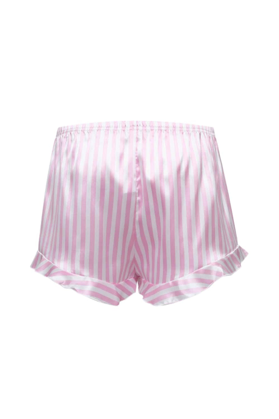 Pink Striped Short Sleeves Pajamas Set