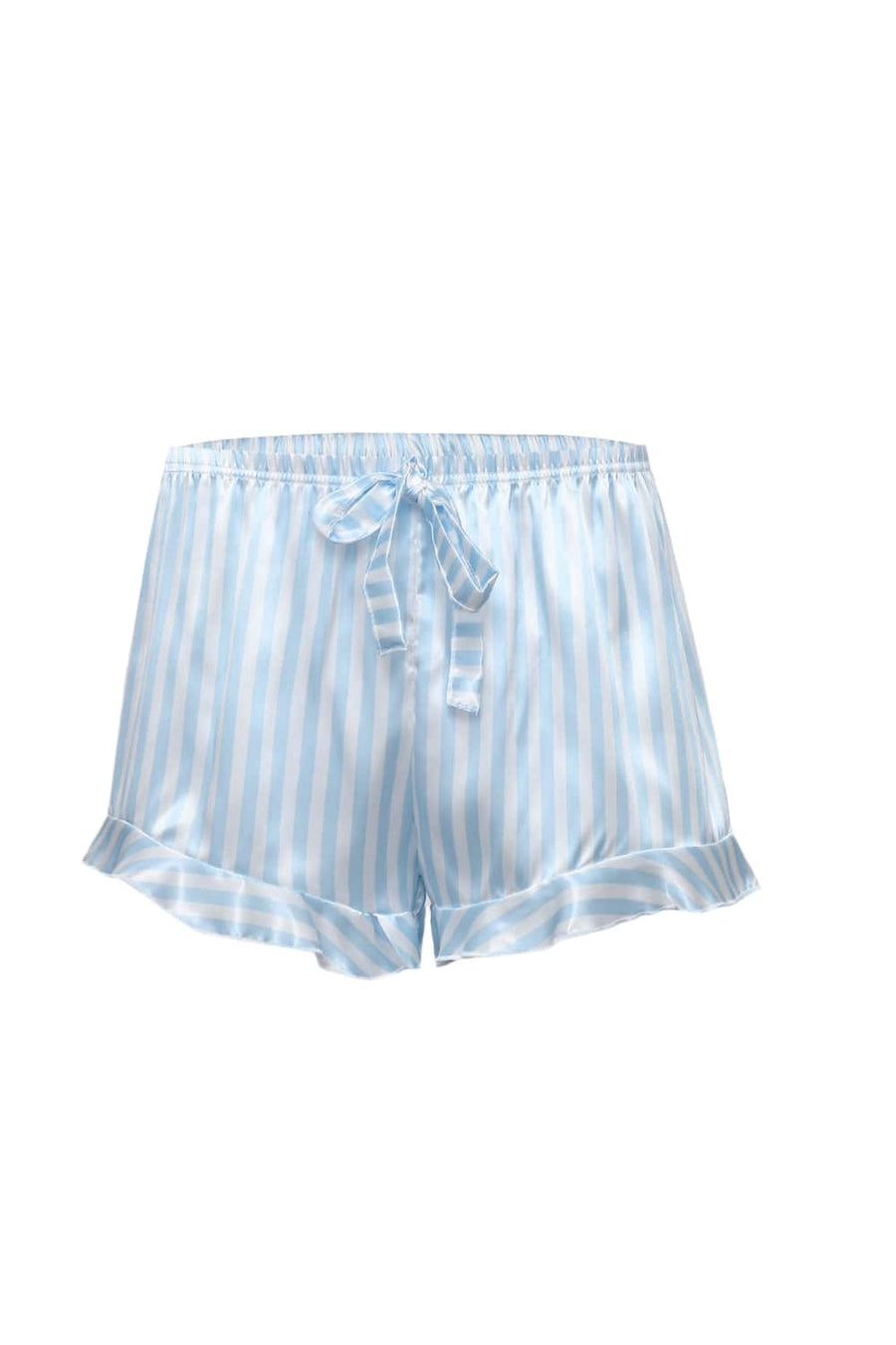 Blue Striped Short Sleeves Pajamas Set