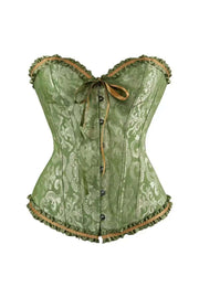 Pink Jacquard Ruffle Bustier Corset