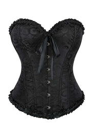 Pink Jacquard Ruffle Bustier Corset