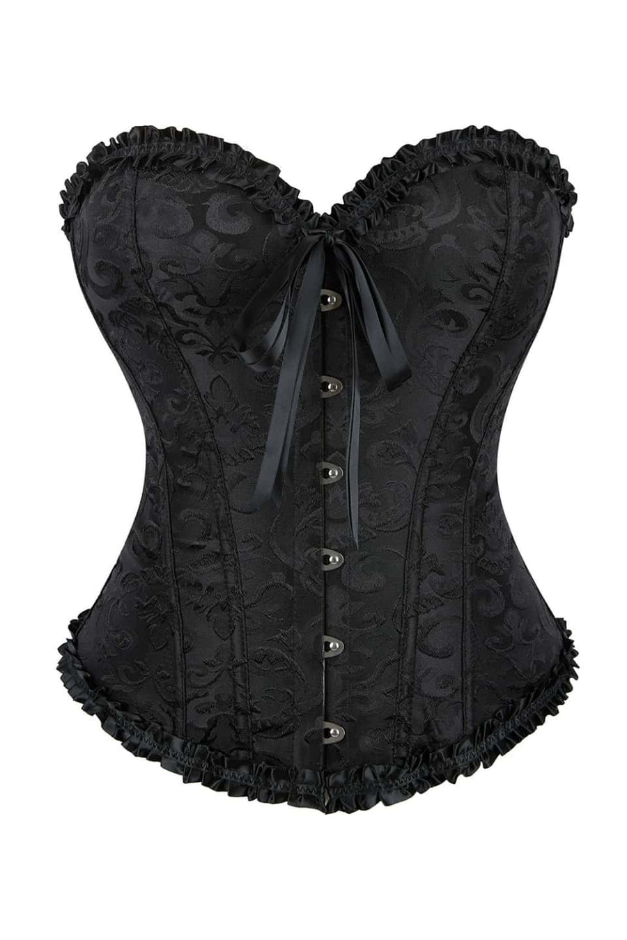 Pink Jacquard Ruffle Bustier Corset