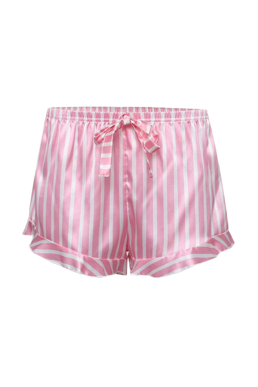 Pink Striped Pajama Set with Black Buttons