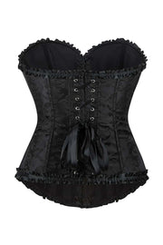 Pink Jacquard Ruffle Bustier Corset