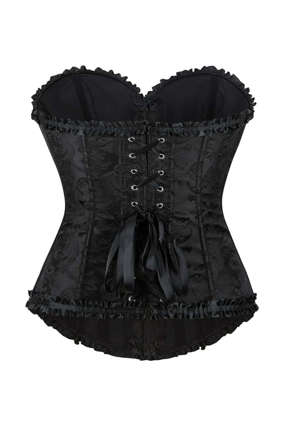 Pink Jacquard Ruffle Bustier Corset