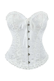 Pink Jacquard Ruffle Bustier Corset