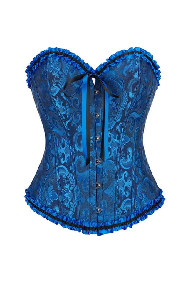 Pink Jacquard Ruffle Bustier Corset