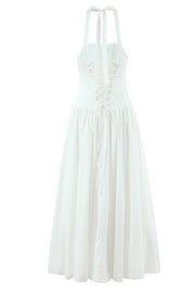 Pink Empire Halter Bubble Long Dress