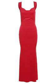 Sexy Red Backless Tight Bow Dress