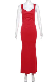 Sexy Red Backless Tight Bow Dress