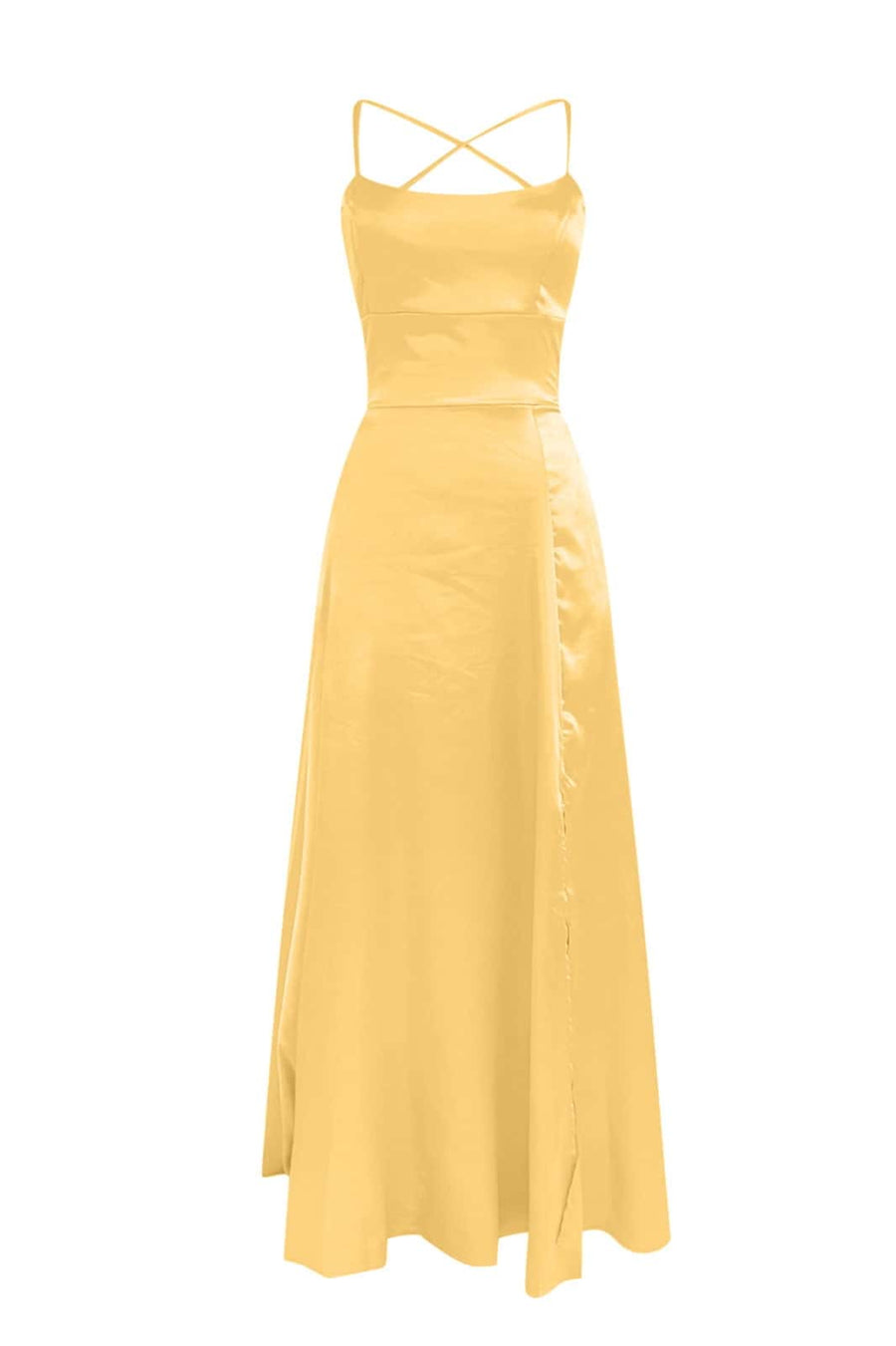 Burgundy Satin Straps A-line Prom Dress