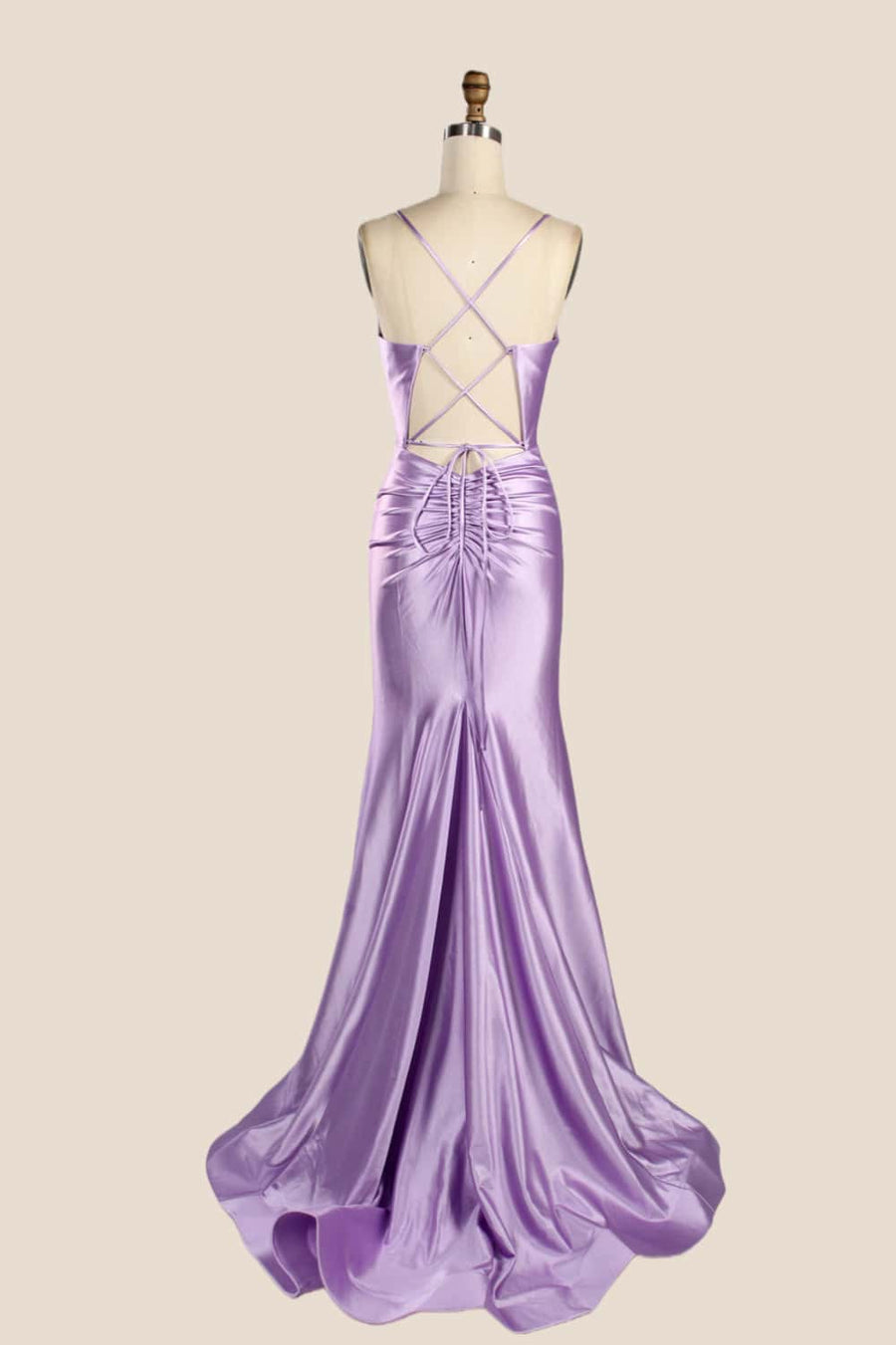 Straps Fuchsia Satin Memaid Long Formal Dress