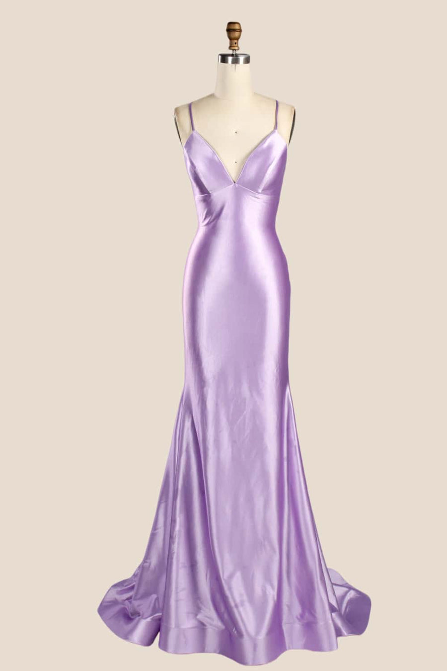 Straps Fuchsia Satin Memaid Long Formal Dress